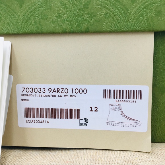 Gucci Interlocking G High Top Sneakers Black 703033 9ARZO 1000 - Picture 15 of 16